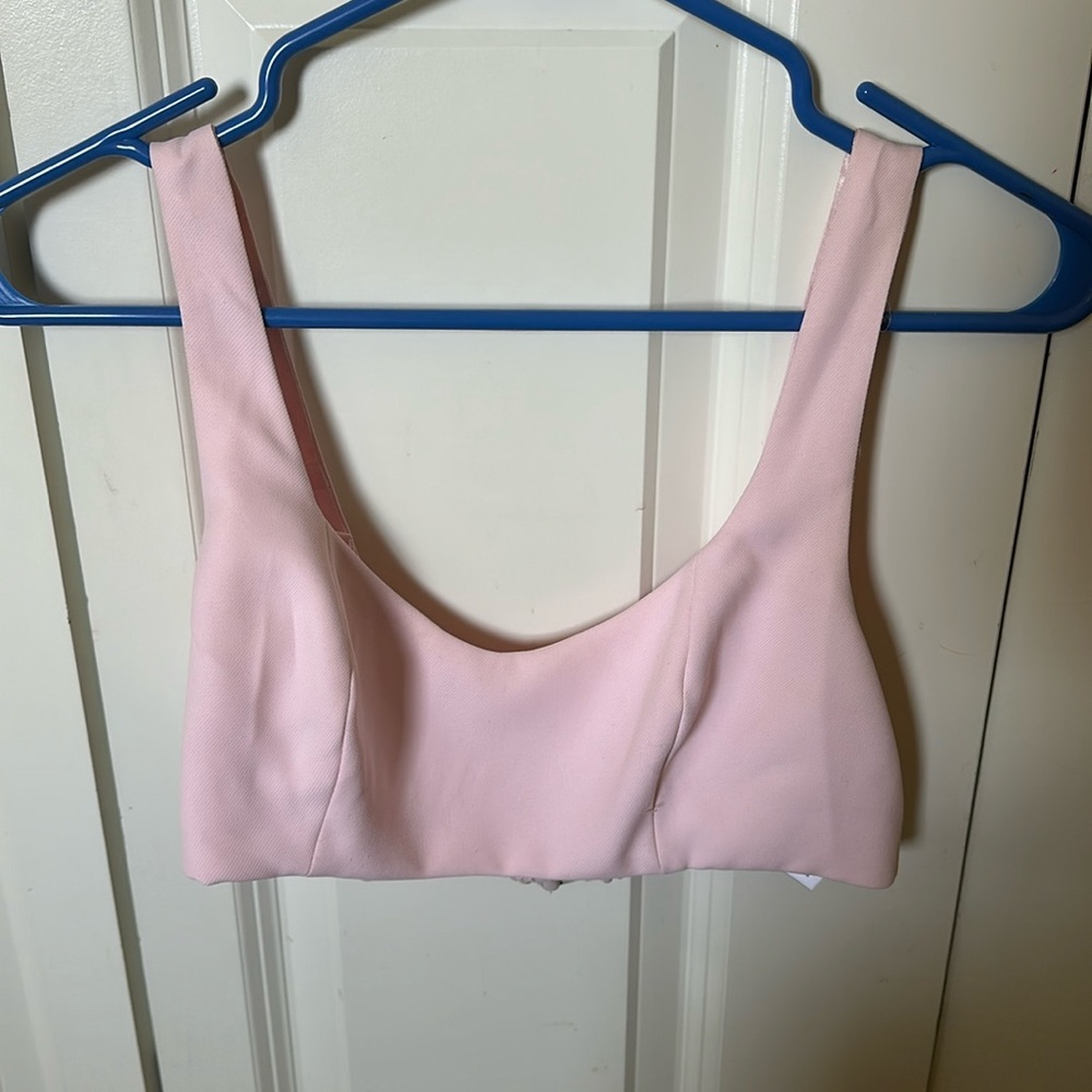 For Love & Lemons Pink Cropped Top